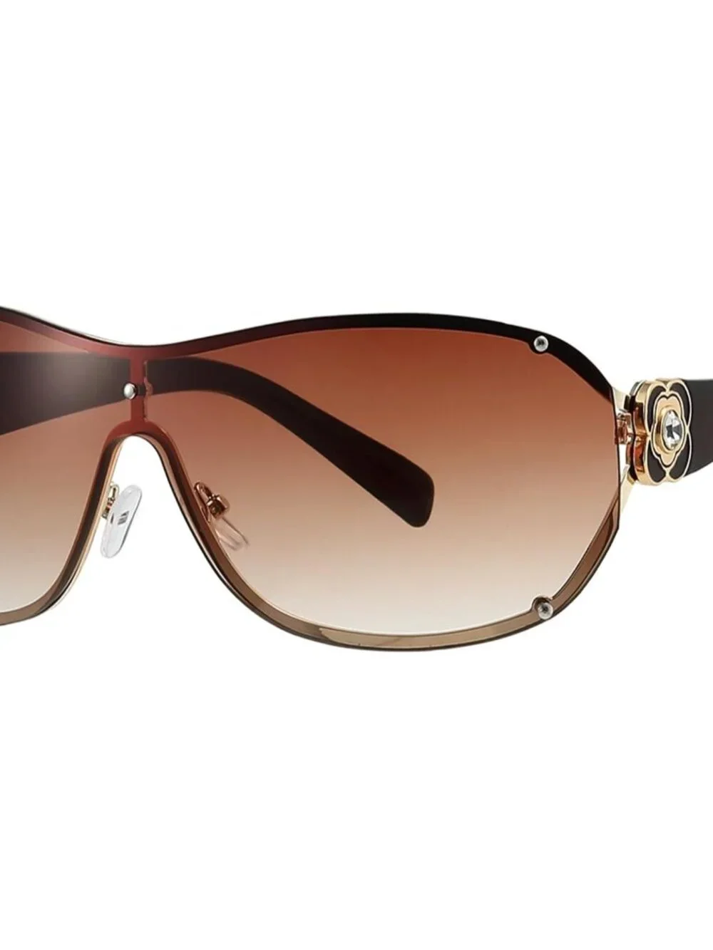 Trendy Oversized Y2K Sunglasses with UV400 Protection & Rhinestone Accents